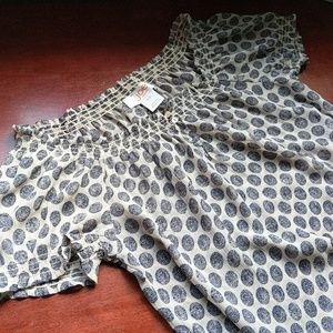 Sheer boat neck printed shirt size small